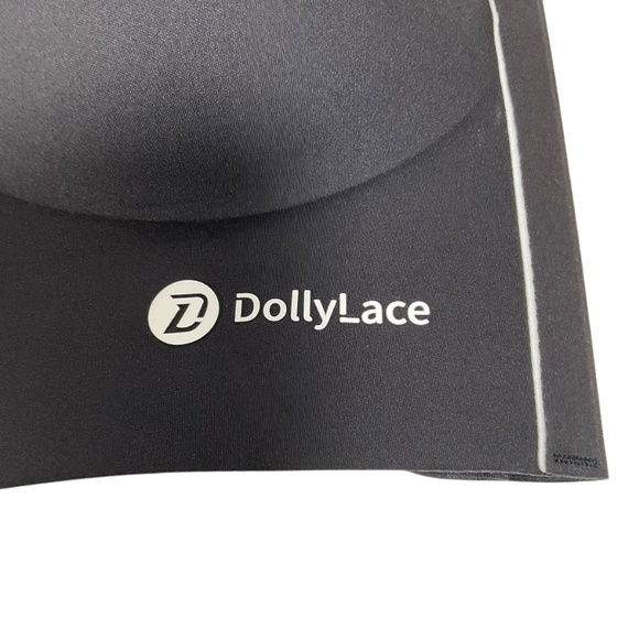Dollylace Push-Up Full Cup Bra Without Wire, Elastic Shoulder Straps black Small - Picture 3 of 4